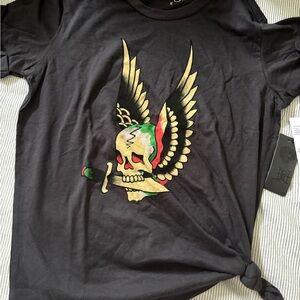 Classic Ed Hardy women’s black Graphic Skull T-Shirt NWT